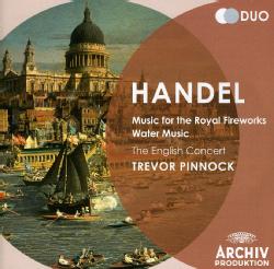 copertina HANDEL GEORGE FRIDERIC Water Music / Music For The Royal Fireworks / English Concer